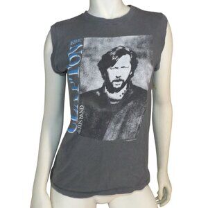 ERIC CLAPTON & His Band Tank/Tee, M, Grey, Sleeveless, Behind the Sun 1985 USA